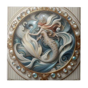 Carreau Faux Pierres Précieuses Sirène Effet 3D Art Nouv