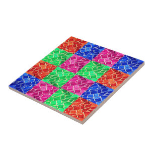Carreau Faux Rose Bleu Vert Orange Mosaïque Carrelage céra