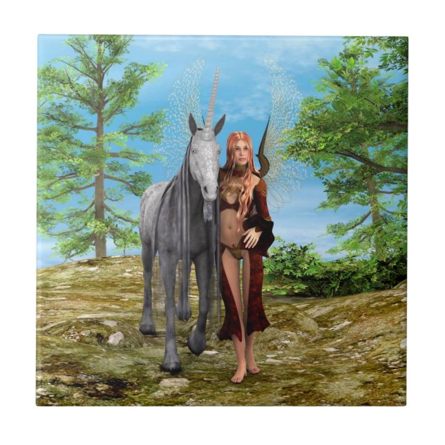 Carreau Fée avec licorne (Devant)