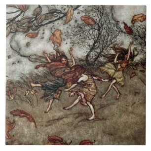 Carreau "Fées d'automne" d'Arthur Rackham