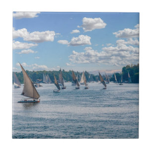 Carreau Feluccas le long du Nil - Assouan, Egypte