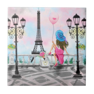 Carreau Femme À Paris Carrelage En Céramique Tour Eiffel