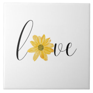 Carreau Femme Amour Fleur Jaune Super écriture manuscrite