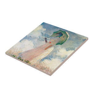 Carreau Femme avec Parasol Claude Monet Art Vintage