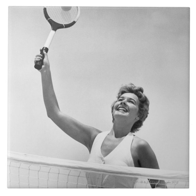 Carreau Femme jouant au tennis 2 (Devant)