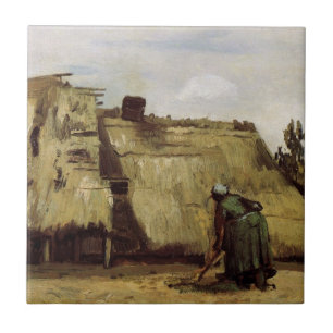 Carreau Femme paysanne creusant le chalet par Vincent van 