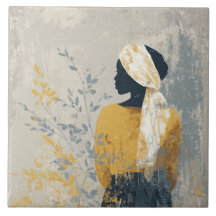 Femme sereine et tout le feuillage doré