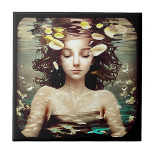 Carreau Femme Sous L'Eau,   AI Artwork