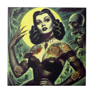 Carreau Femme Tattoo Goth