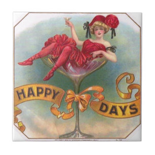 Carreau Femme victorienne Champagne Rouge Happy