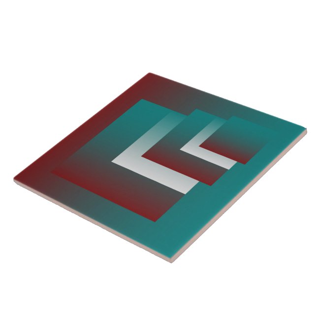 Carreau Fenêtres en blanc bordeaux turquoise (Côté)