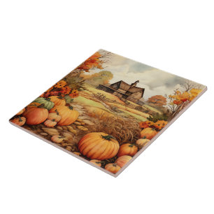 Carreau Ferme citrouille automne récolte Thanksgiving