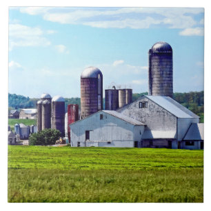 Carreau Ferme Pennsylvanie avec Silos