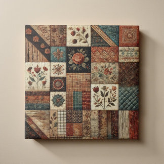 Carreau Ferme rustique Terracotta Quilt Patchwork Floral