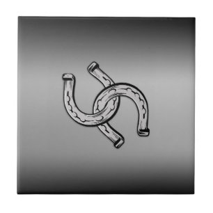 Carreau Fers à cheval sur un dégradé d'argent