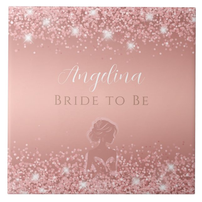 Carreau Fête de mariage élégante et luxueuse rose gold ave (Devant)