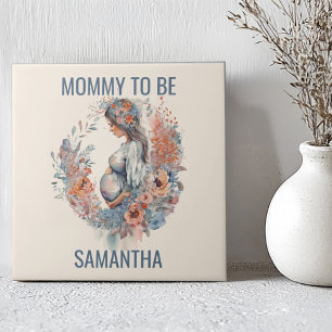 Carreau Fête des mères de maman pour être une aquarelle fl