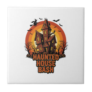 Carreau Fête Maison Hantée Gravure Vintage Halloween Dé
