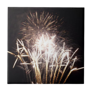 Carreau Feu d'artifice blanc et or I Fête patriotique