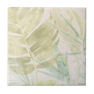 Carreau Feuille tropical amorti