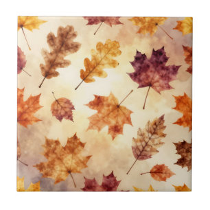 Carreau Feuilles d'automne Aquarelle Motif d'automne