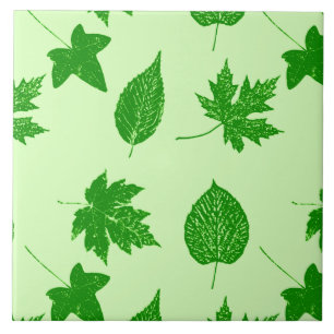Carreau Feuilles d'automne - émeraude et vert citron