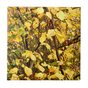 CARREAU FEUILLES D'AUTOMNE JAUNE