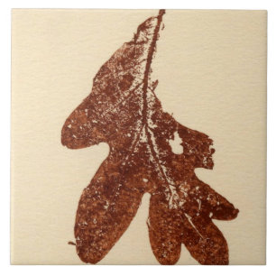 Carreau Feuilles de chêne simple nature imprimée à l'encre