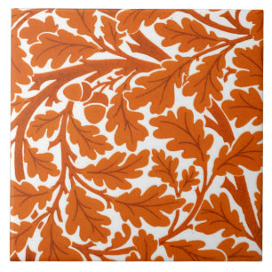 Carreau Feuilles de chêne William Morris, orange rouille e