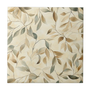 Carreau Feuilles et brindilles rustiques sereines aux tons