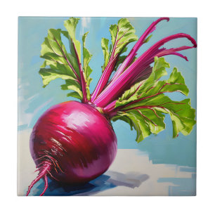 Carreau Feuilles Magenta de Betterave Vibrantes