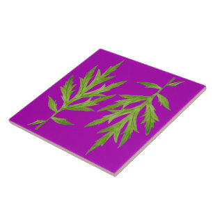 Carreau Feuilles sauvages sur un carrelage en céramique (3