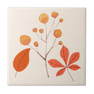 Carreau Feuilles scandinaves nordiques et baies