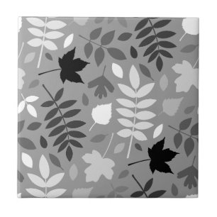 Carreau Feuilles tombés Lg Motif Monochrome sur Grey