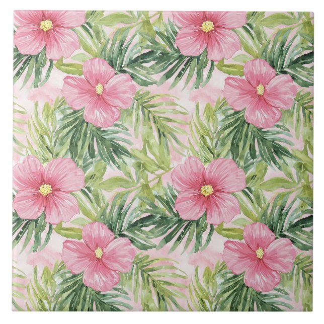 Carreau Feuilles Tropical Green Palm (Devant)