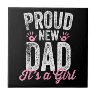 Carreau Fier Nouveau Papa C'est Une Fille Cadeaux Futur Pa