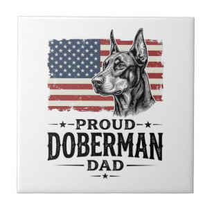 Carreau Fier papa Doberman Drapeau vintage vecteur concept
