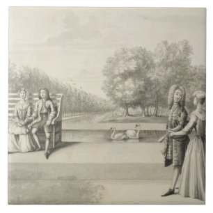Carreau Figures sur la banque de la longue eau, Hampton