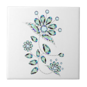 Carreau Filigree or en pierre de Gem