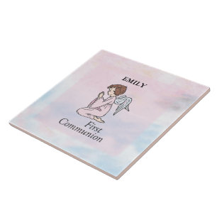 Carreau Fille, ange de première communion