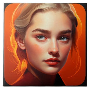 Carreau Fille aux yeux bleus
