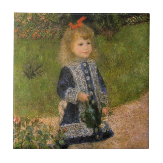 Carreau Fille avec Watercan par Renoir (Devant)