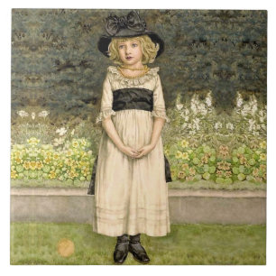 Carreau Fille Dans Garden Kate Greenaway