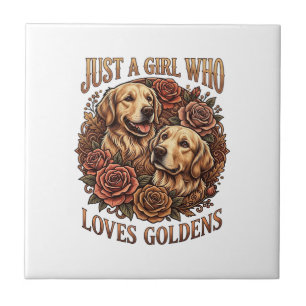 Carreau Fille qui aime simplement les roses pour chiens Go