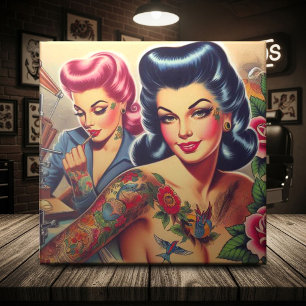 Carreau Filles de tatouage vintage Old School