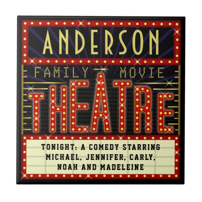 Carreau Film Theatre Marquee Home Cinéma | Personnalisé (Devant)