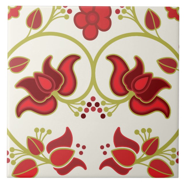 Carreau Fine Cool mignonne Girl Retro Mode florale (Devant)