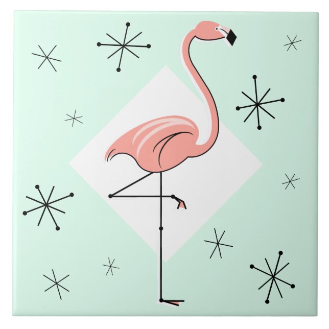 Carreau Flamant rose Aqua Diamond Stars (Devant)