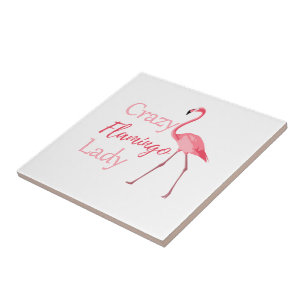 Carreau Flamant rose fou Lady Drôle Flamant rose