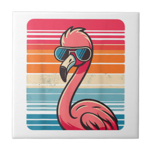 Carreau Flamant rose rétro cool en Lunettes de soleil les 